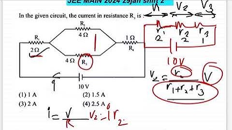 JEE MAIN2024(29jan shift2)In the given circuit, the current in resistance R3 is :