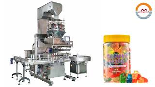 Automatic Gummy Bear Bottle Jar Weighing Filling Machine Soft Jelly Candy Bottling Packaging Line
