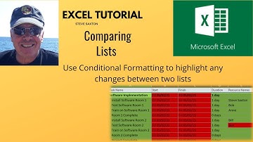 This video explains how to compare two lists with Conditional Formatting