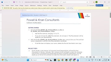 Illustrated Excel 365 | Module 2: SAM Project A Powell & Khan Consultants