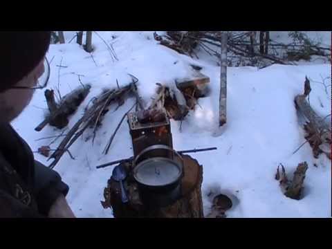 Folding Firebox Stove And Quickie Venison Stew In The Woods