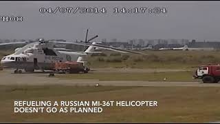 Mi-26 destroyed by fire during refuel