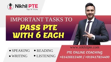 IMPORTANT TASKS TO PASS PTE WITH 6 EACH || PTE BY NIKHIL || #nikhilpte