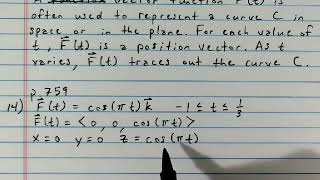 12.1 Vector Valued Functions