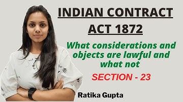 UNLAWFUL CONSIDERATION | VOID AGREEMENT | SECTION-23 (Contract Act 1872)