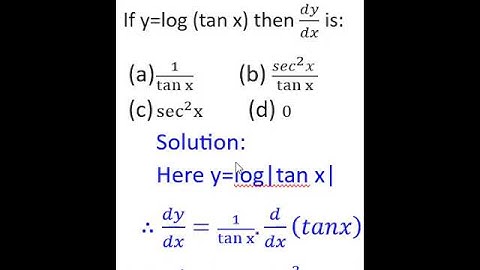 #shorts_question #if y=log(tan x) then dy/dx is: #Differentiability