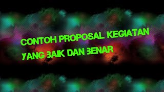 Contoh Proposal Kegiatan