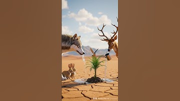 Zebra saved the palm tree fromdrying up by watering it#ai #save #tree #zebra#water #plants#aivideo