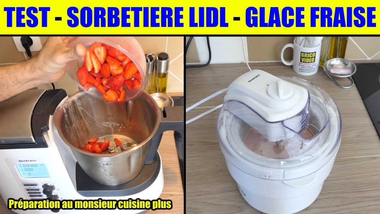 sorbetiere lidl silvercrest test glace fraise ice cream maker eismaschine  heladera 