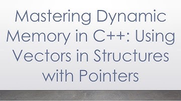 Mastering Dynamic Memory in C+ + : Using Vectors in Structures with Pointers