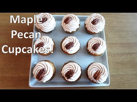 Maple Pecan Cupcakes with Swiss Meringue Buttercream!