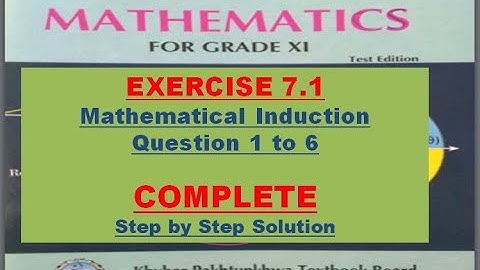 Class 11 Exercise 7.1 Q 1 to 6 Chapter 7 Mathematical Induction FBISE & KPK Board Complete Solution