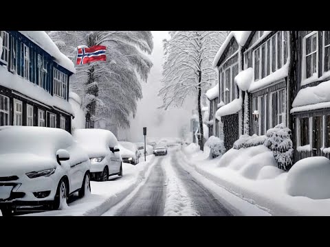 Everything is freezing in Norway ! Historical snow storm hit southern Norway