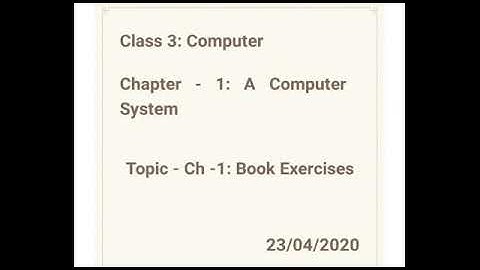 Class 3 Computer chapter 1