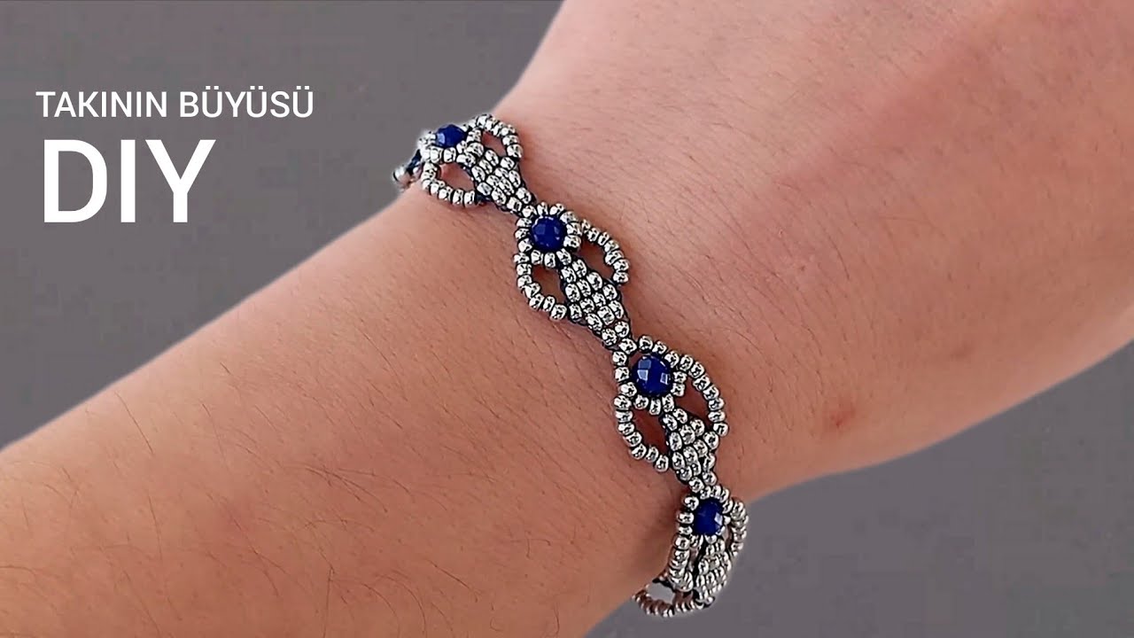 ZARİF BONCUKTAN BİLEKLİK YAPIMI .. ELEGANT BEADS BRACELET.  HOW TO MAKE BEADED BRACELET