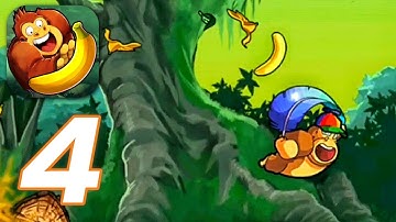 Banana Kong - Gameplay Walkthrough Part 4 - Take off Hat and Feather Parachute (iOS, Android)