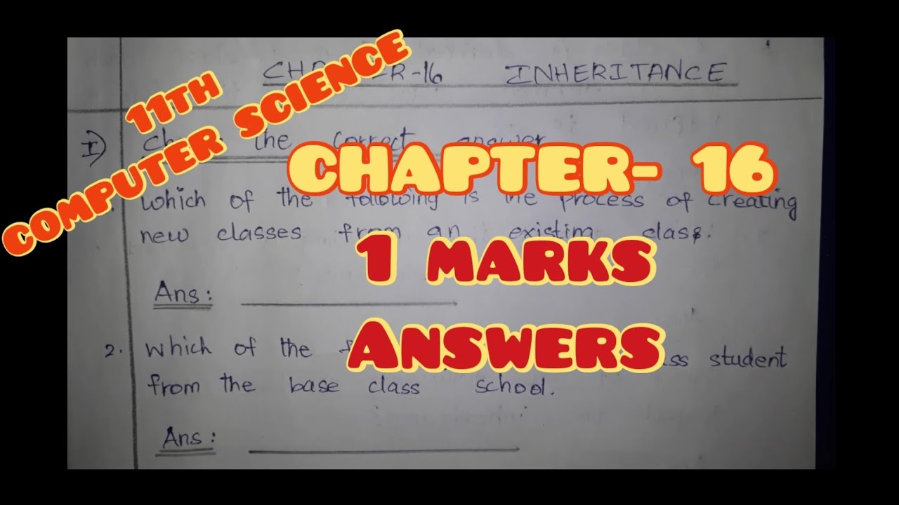 11th COMPUTER SCIENCE chapter 16 book back 1 marks answers - YouTube