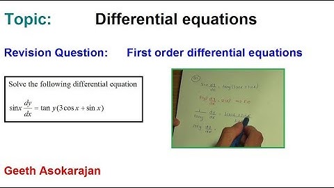 AS/A-Level Maths Differential equations - Revision Question 2 (First Order Differential Equations)