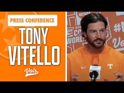Tony Vitello speaking at a press conference