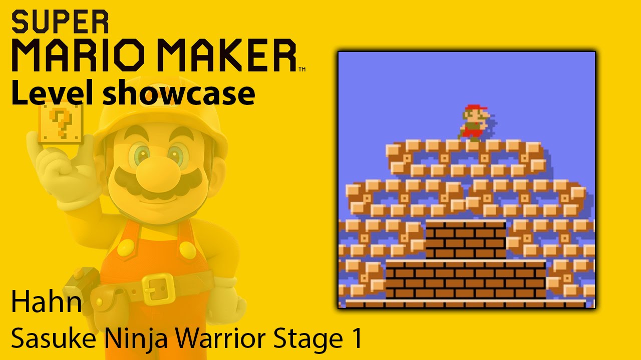 Super Mario Maker - Level Showcase - Sasuke Ninja Warrior Stage 1 - YouTube