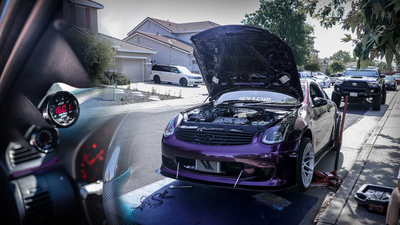 Preparing the G35 for Boost ( Gauges ) - YouTube