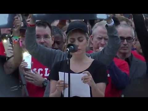 4K - Lady Gaga speech at Los Angeles Rally and Vigil for Orlando