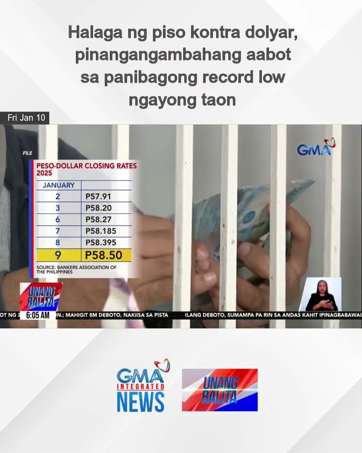 Halaga ng piso kontra dolyar, pinangangambahang aabot sa panibagong record low... | Unang Balita