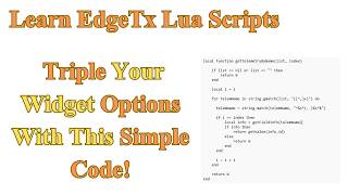 EdgeTx Telemetry Widget Lua Script Tutorial - Overcome EdgeTx 10 Widget Option Limit