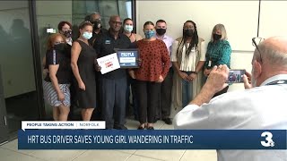 HRT bus driver saves young girl wandering in traffic