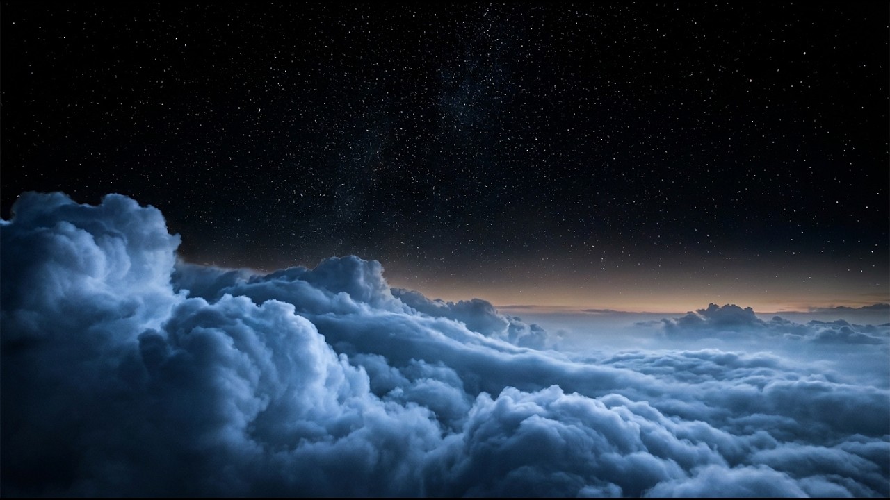 Night Sky 4K HDR Deep Space Above Clouds | 10 Hours Real Starfield for OLED & TV Demo