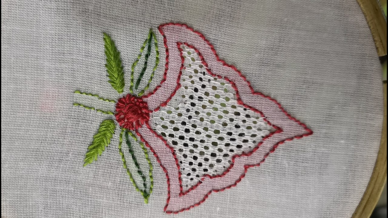 Chikankari motif with Jali  Embroidery Tutorial