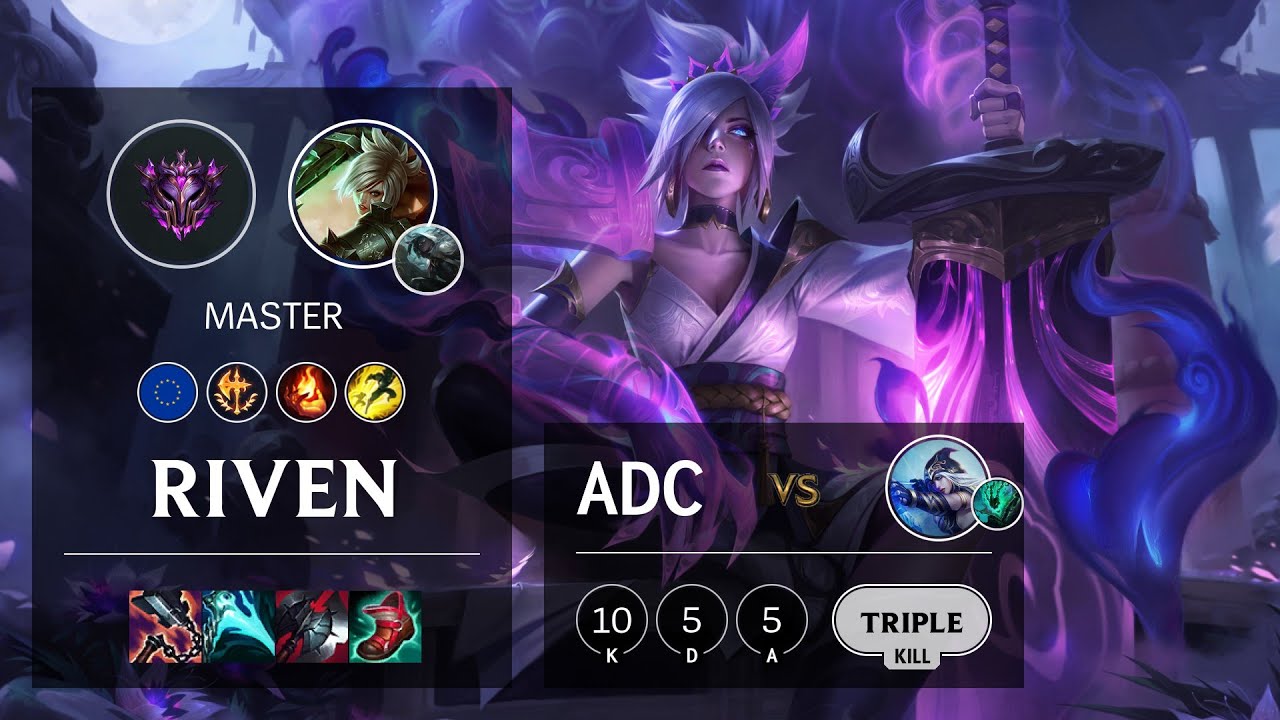 Riven ADC vs Ashe - EUW Master Patch 11.15