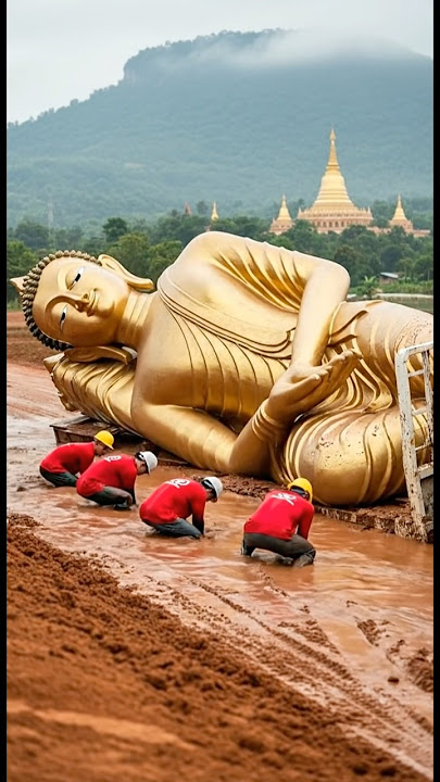 Workers immediately performed a ritual when the Buddha statue fell. #Buddhism #Buddha #Meditation