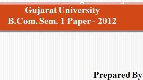 Human Resources Management Gujarat University B.Com Sem. 1 - 2012 Paper