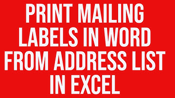 Create print mailing labels in MS-Word from address list in MS-Excel