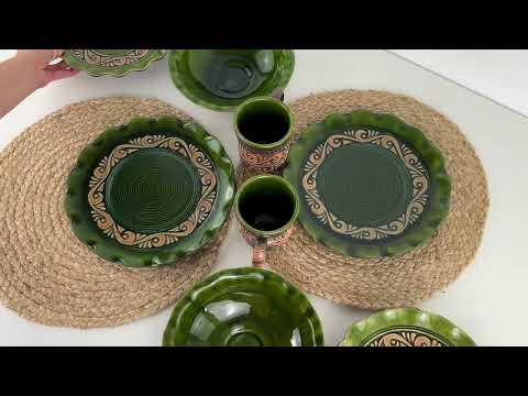 Набір столового керамічного посуду для дому на 2 особи Шляхтянський, видео 1