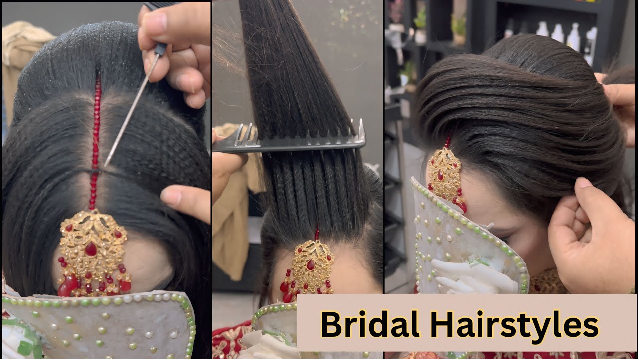 Classic High Puff with Low Bun bridal hairstyle