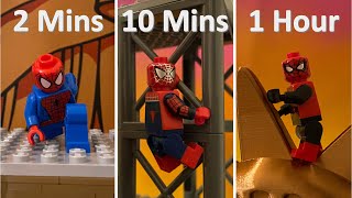 Lego Spider-Man 2 min vs 10 min vs 1 hour Stop Motion Challenge!! (No Way Home)