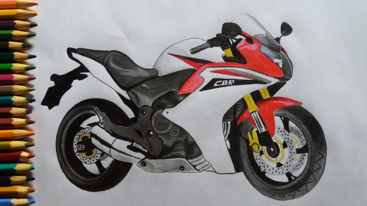 Desenho de moto no Grau. #desenhoalapis.ce#mota#grau#cb600hornet