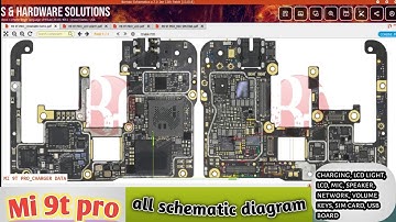 Mi 9t pro all schematic diagram charging lcd light lcd mic speaker network volume keys sim card usb