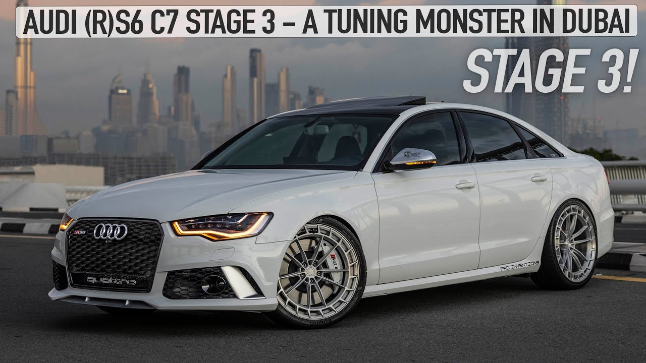 AUDI (R)S6 C7 STAGE 3 700hp 0-100 in 2.9s - Tuning monster on the streets  of Dubai 