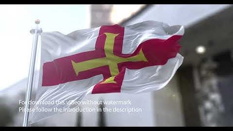 Guernsey flag with 3d effect blowing in the wind 3D Flag V2 long