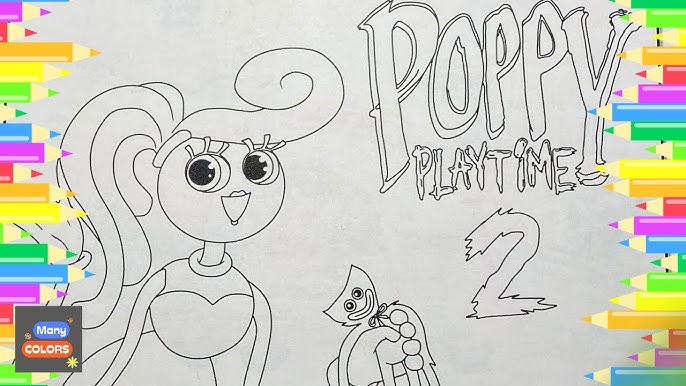 Coloring page Poppy Playtime : PJ Pug-a-Pillar & Bunzo Bunny 4