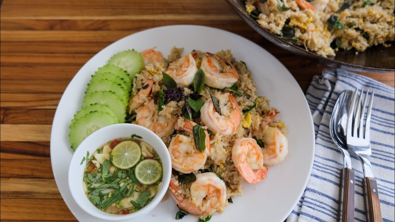 Thai Basil Fried Rice with Shrimp - Episode 257