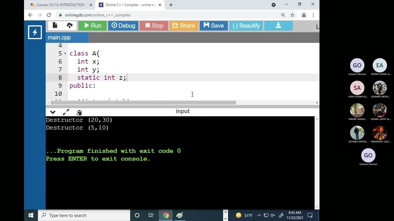 classes 7 / static member - YouTube