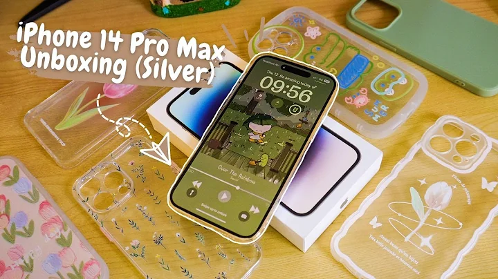 🌿iPhone 14 Pro Max (Silver) aesthetic unboxing | ASMR, Camera Test, 7 cute cases 🍓