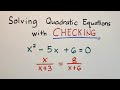 Quadratic Equations and Checking