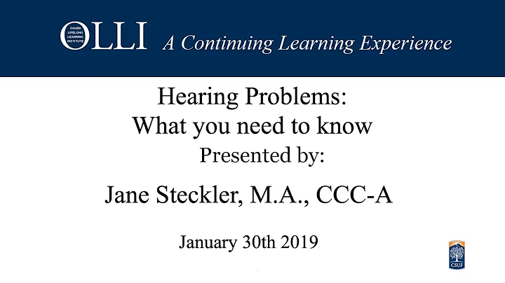 Hearing Problems 1-30-2019