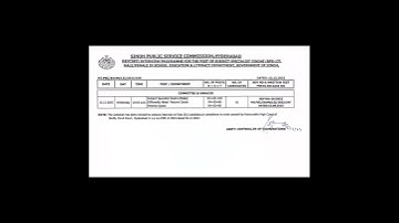 SPSC Revised Interview Programme for Subject Specialist Sindhi BPS-17#spsc