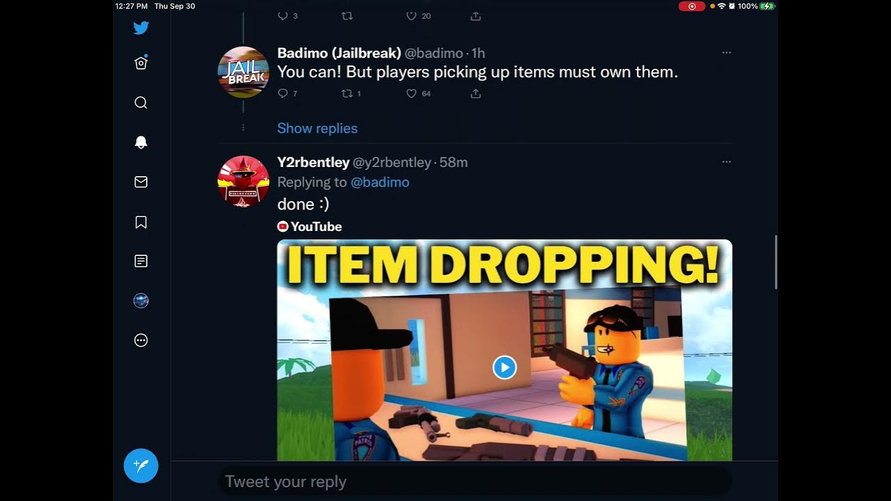 Being able to drop guns in Jailbreak YouTube